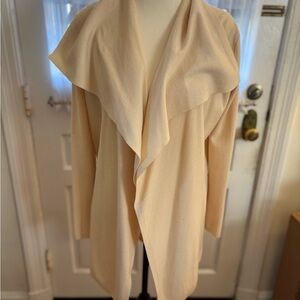 Theory Neutral Beige Ribbed Knit Cardigan Size M